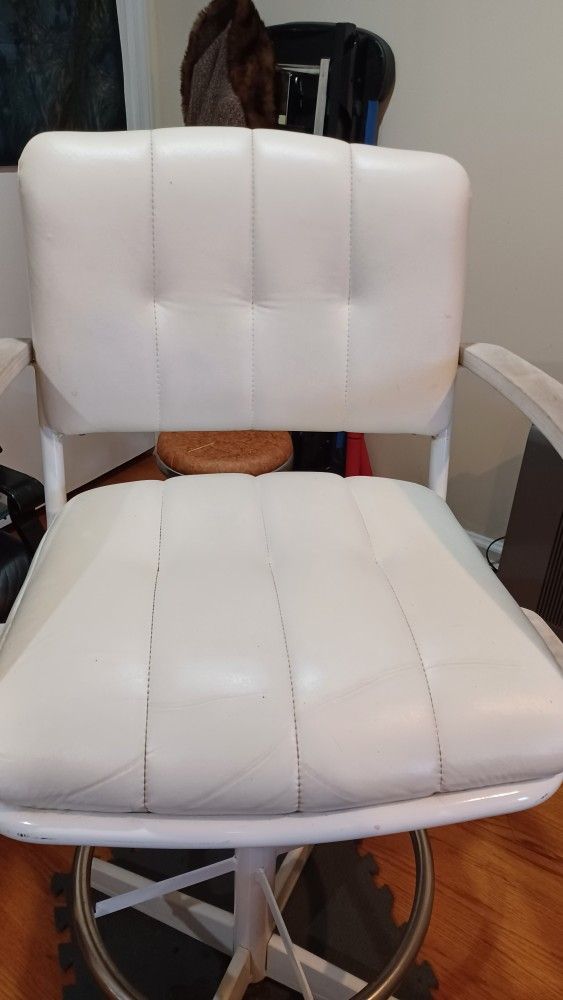 Vintage White Bar Stool Or Chair