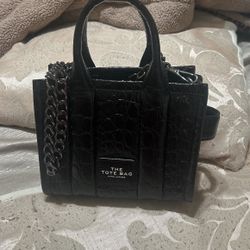 Marc Jacobs Croc Leather Mini Tote Bag