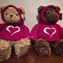 Two (2) GUND Millenium 2000 Love 24" Teddy Bears with Tags 