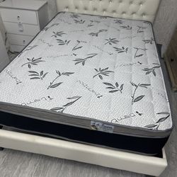 Bamboo Pillowtop Mattress And Box Spring Queen Size 