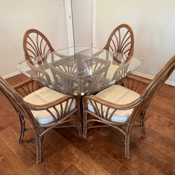 6-Piece Vintage Rattan Dining Set