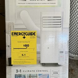 5,000 BTU 115-Volt Portable Air Conditioner for 150 sq. ft. Rooms with Dehumidifier and Remote in White