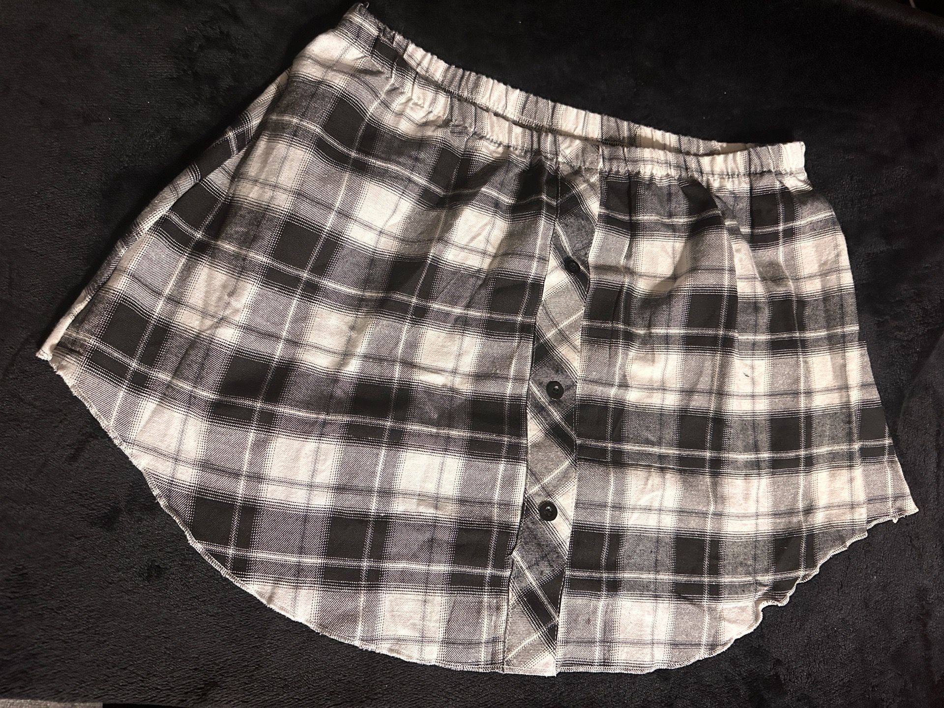 Shirt Extender - Size 18 - Black, Gray & White Plaid