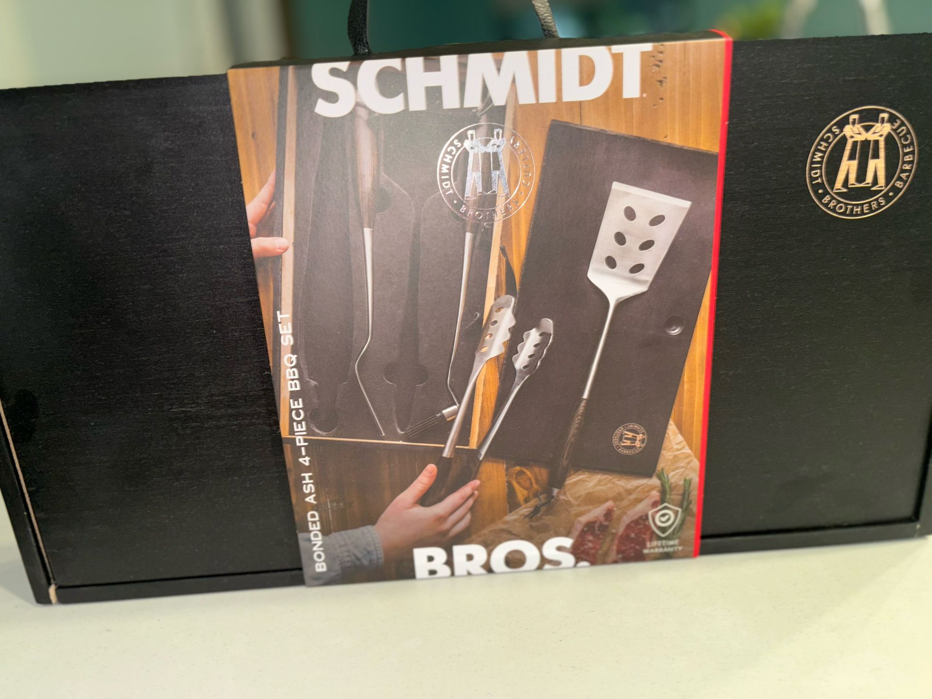 Schmidt Brothers - BBQ Ash 4 Piece Grill Set, Full-Forged Stainless Steel Grill