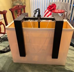 Beige and black hanging lamp