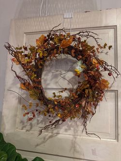 Fall Harvest Grapevine Wreath with Berries.