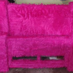 Hot Pink Faux Fur Full /Queen Custom Bedroom Set $900