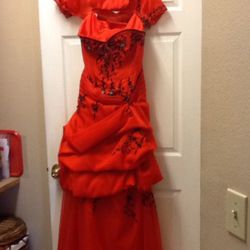 Prom, Quinceanera or Sweet 16 red formal gown