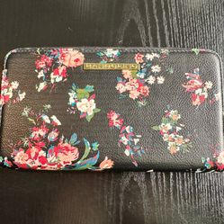 Bandolino Small Black and Floral Print Clutch, Wristlet/Wallet