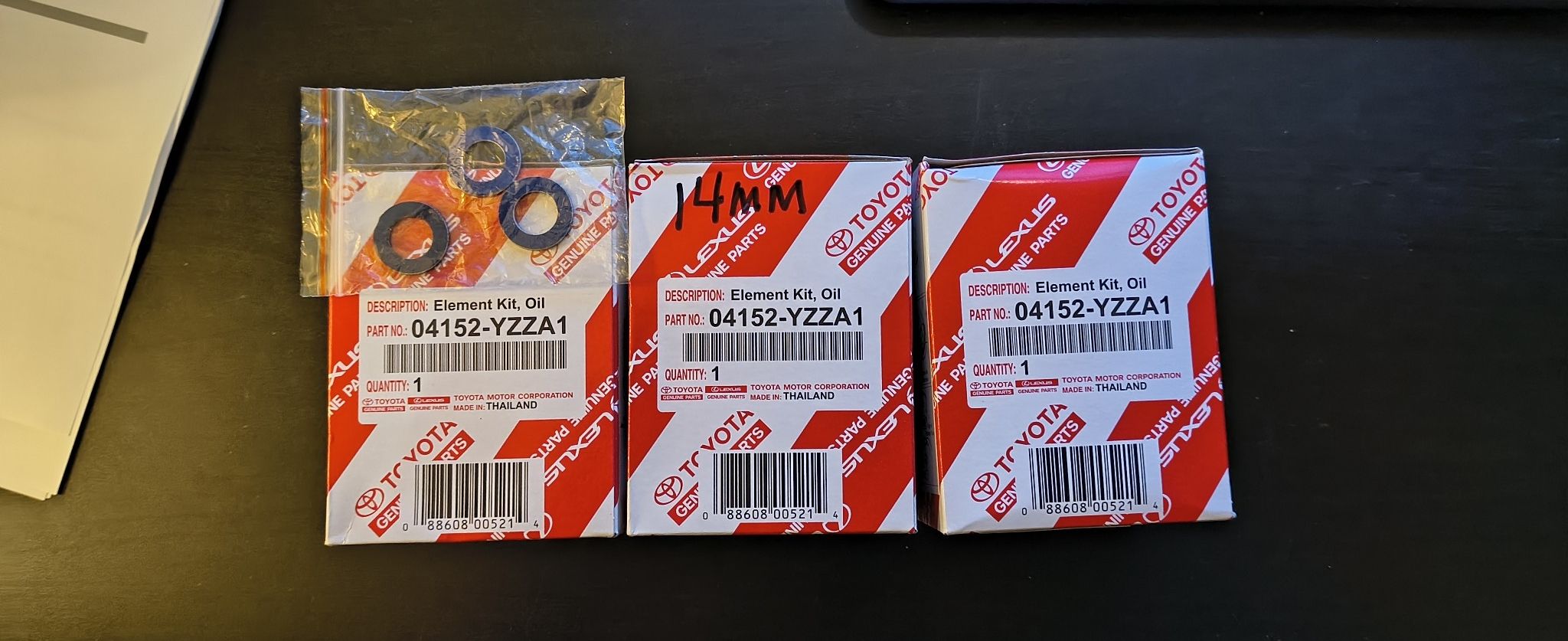 Toyota Lexus OEM Oil Filter 04152-YZZA1 (3 filters and filter wrench)