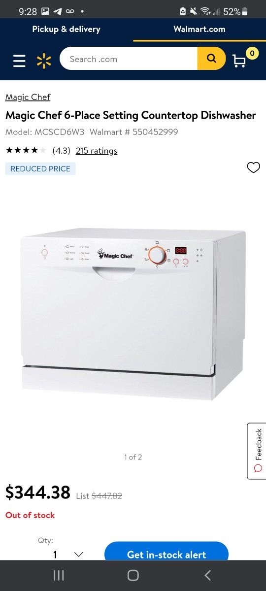 Magic Chef Portable Countertop Dishwasher