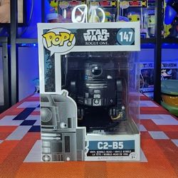 Star Wars Funko Pop Rogue One C2-B5 #147! With Protector. Some box damage as shown in picture.