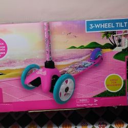New Barbie 3 Wheel Tilt Scooter.