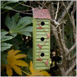 18''H Large Hanging Birdhouse, Three-Tiered, Green 