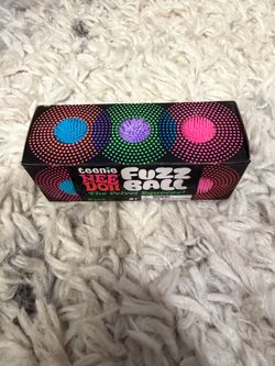 Nee Doh Teenie Fuzz Ball Velvet Squeeze Sensory Toy 3-Pack Blue Purple Pink