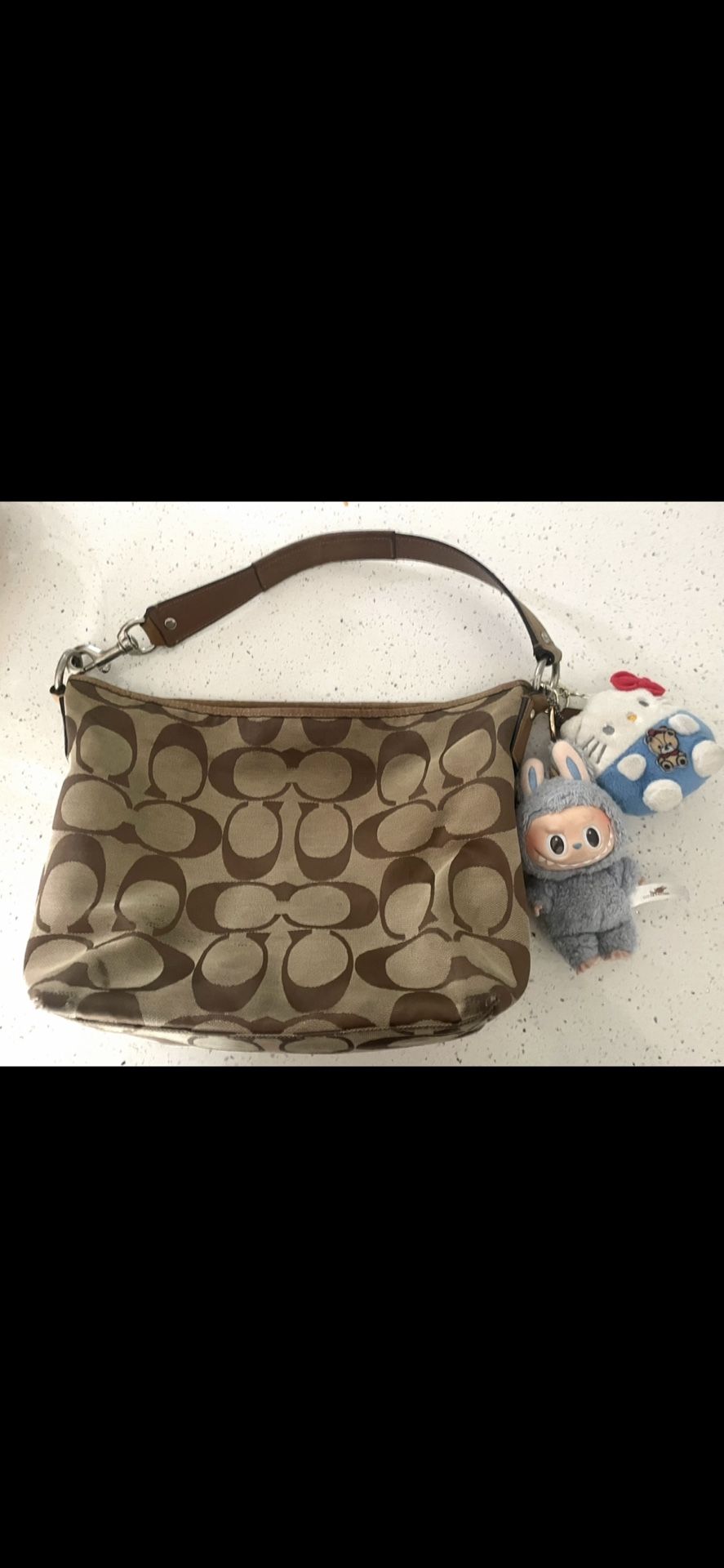 authentic coach logo hobo bag