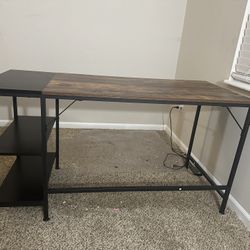 Home Office Desk With Wooden Storage