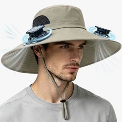 Solar Powered Cooling Sun Hat with Dual Fans – Like New