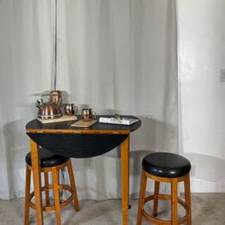 SPACE SAVER Drop Leaf Pub Table With 2 Stools