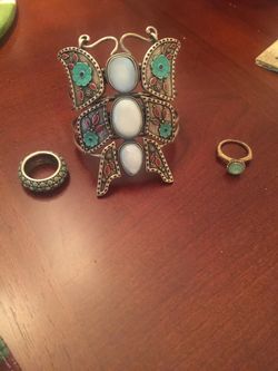 Butterfly bracelet 2 rings