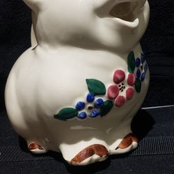 Vintage Shawnee Pottery "Smiley Pig" pitcher. 