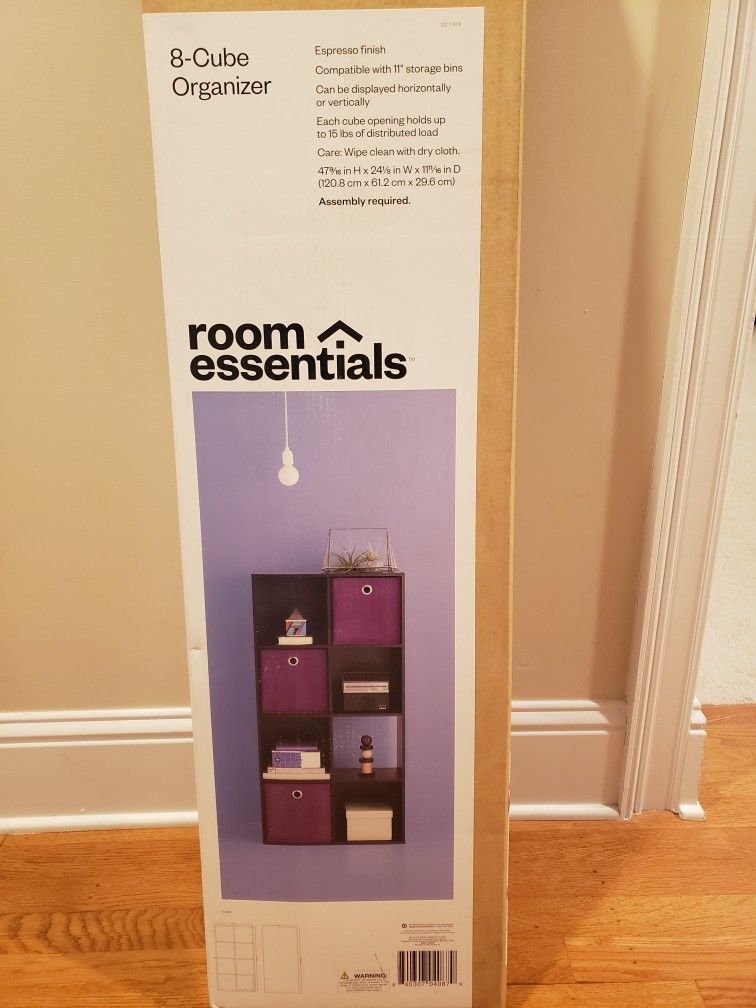 Room Essentials 8 Cube Organizer Storage Book Shelf Espresso Color