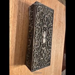 Silver Plate Jewelry Box Floral Design Vintage Godinger velvet lined Box
