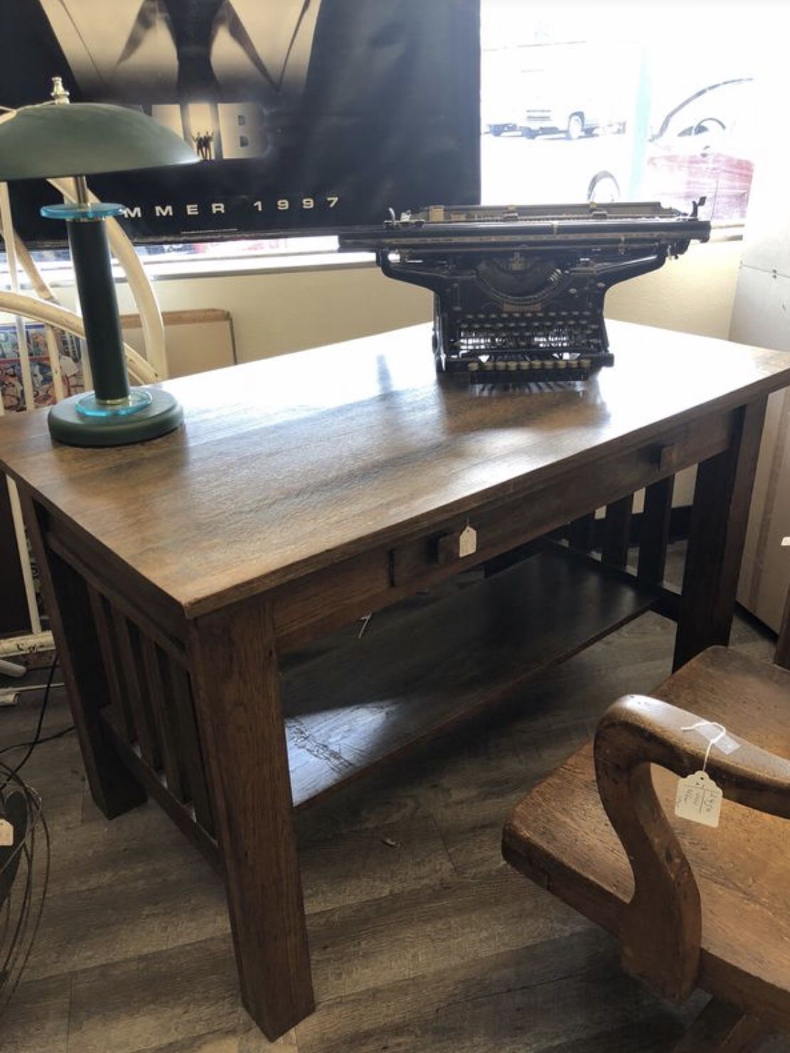 Mission Style Library Desk Antique