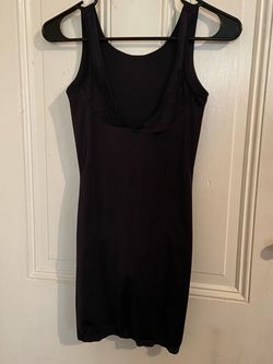 Black Slip Dress with Lace Detail