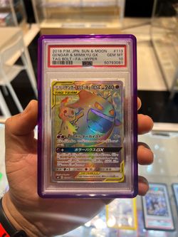 PSA 10 Gem Mint Pokemon Gengar & Mimikyu GX Tag Bolt Japanese Hyper Rare 113/095