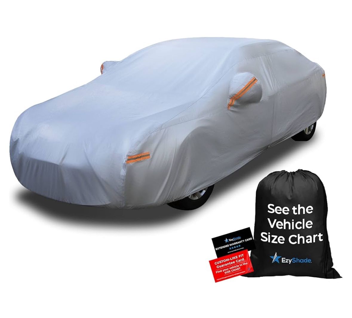 EzyShade 10-Layer Car Cover Waterproof All Weather. See Vehicle Size-Chart for Accurate Fit. Outdoor Full Exterior Covers for Automobiles Sedan Hatch