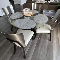 Dania Glass Table & 4chairs