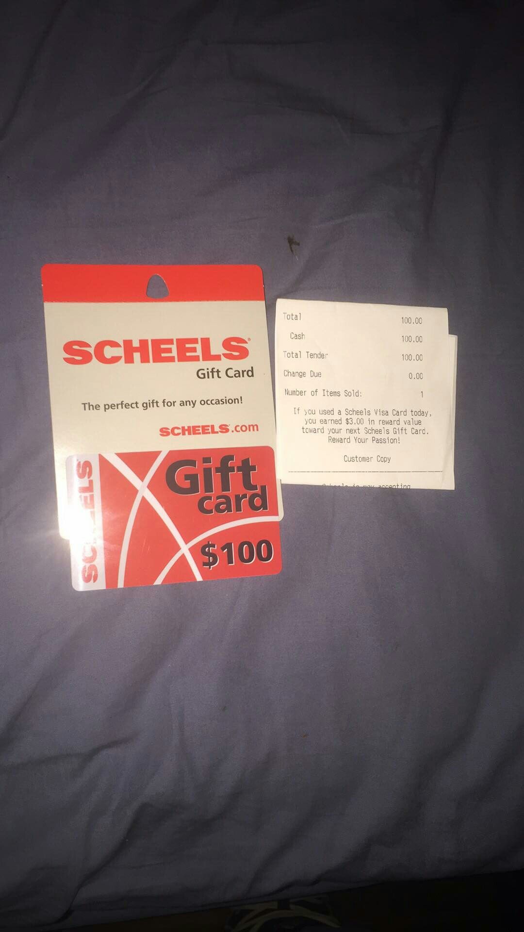 100$ Scheels Card For Sale In Girard, Il - Offerup