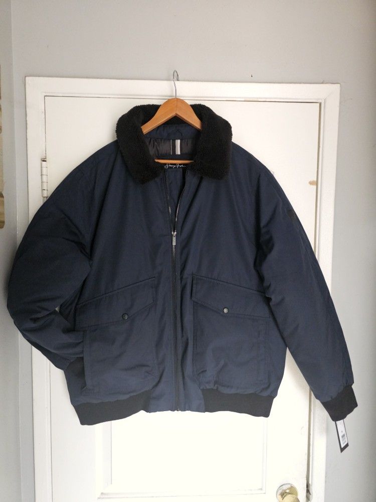 Men's XL Blue Aviator Sherpa Jacket