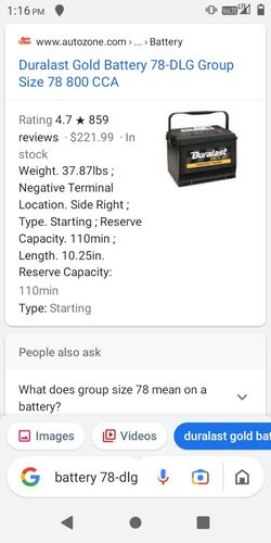 OBO Duralast Gold Battery Still New With Warranty OBO