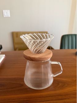Glass pour-over coffee maker set