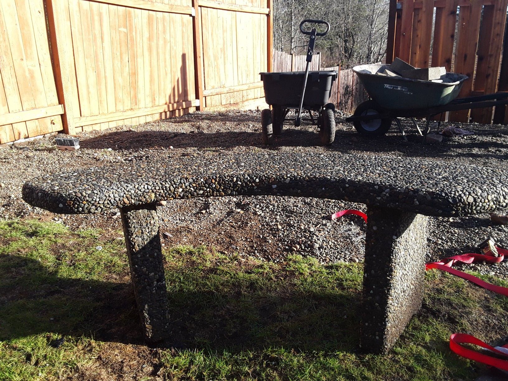 Curved concrete exposed Aggregate bench for Sale in Shelton, WA OfferUp