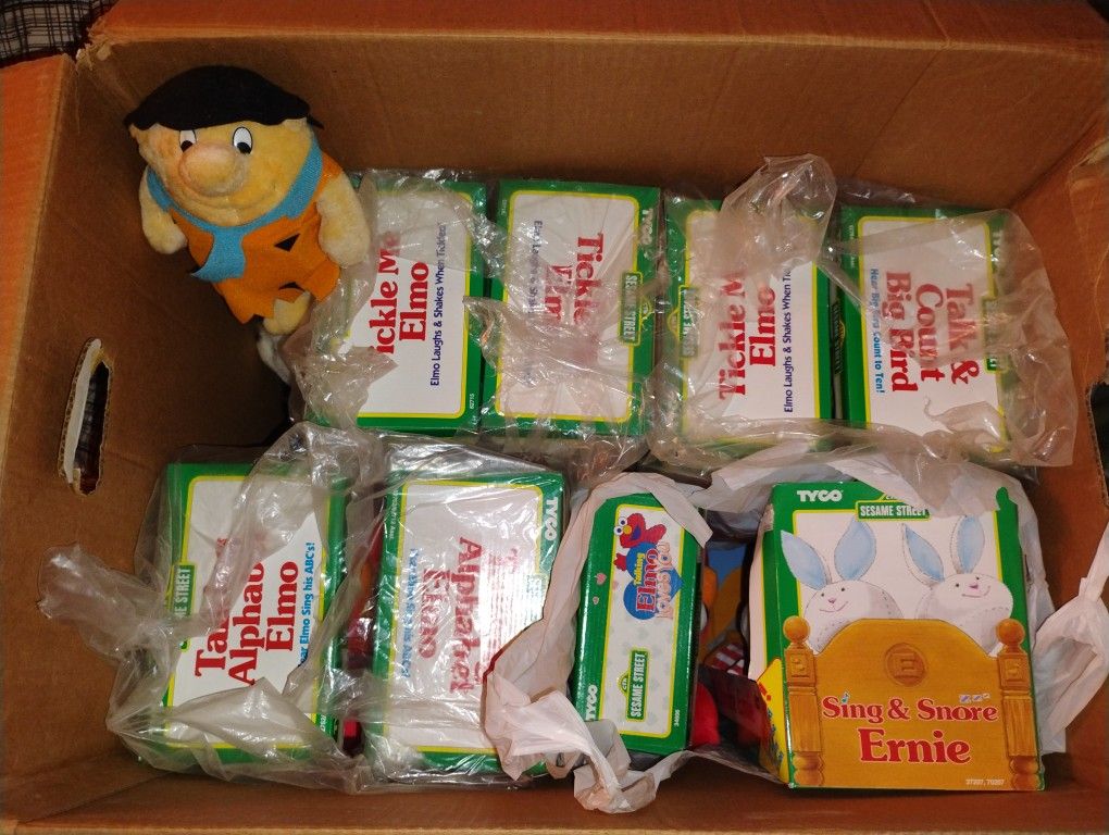 Box Of Ten Collectable Sesame Street Toys