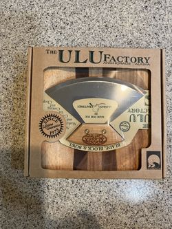 Alaskan Birch Wood Ulu  Mezzaluna Knive & Bowel Set  