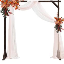 Fomcet 7.2FT Wooden Wedding Arch Stand Square Wood Arch Wedding Arbor for Ceremony Party Proposal Scene Garden Beach Forest Rustic Boho Decorations

