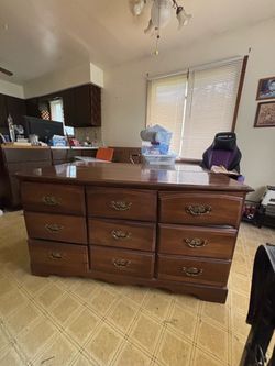 two wooden dressers