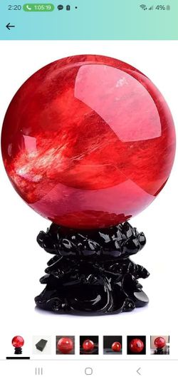 Red Obsidian Ball with Stand, 4 Inch