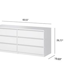White Gloss Double Dresser 60.5”