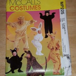McCall's Halloween Amimal Jumpsuit Costume Patterns Easy Large 38/40 Adults/Kids