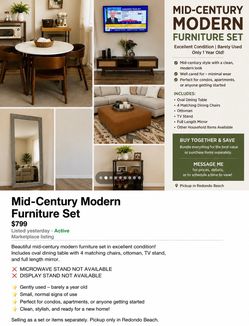 Mid Century Modern Furniture Set