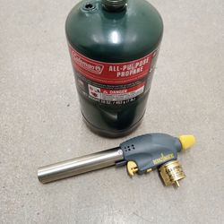 Benzomatic  Quickfire Torch And Coleman Propane Tank