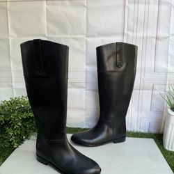 Tory Burch Black Leather Riding Boots Size 6  new