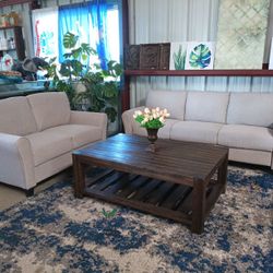 Light Gray Sofa Set / Living Room Set / Couches 