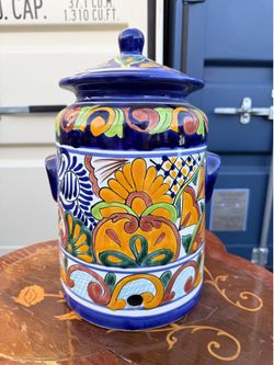 15 1/4” Talavera Pottery Large Water Basin Made in Mexico