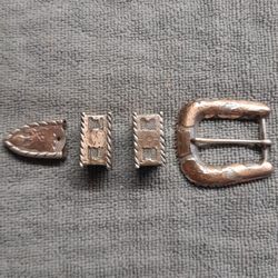 Vintage Ladies Cowgirl Silver And Gold Belt Buckles